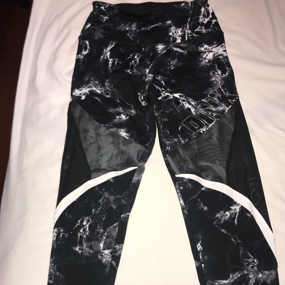 Victoria Secret PINK Cropped Black Mesh Leggings